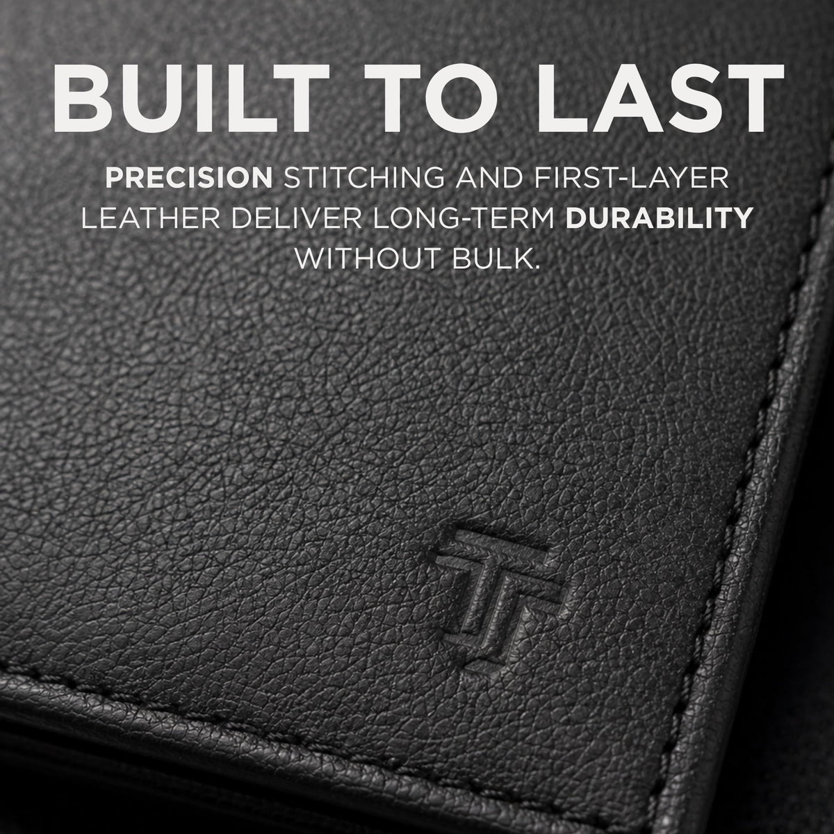 TRUTANN Black Leather Wallet – TrifoldCard Holder | Real Genuine Leather Mens Wallet | RFID Secure | Fits 8 Cards | Tap to Pay Feature | Quality Credit Card Holder