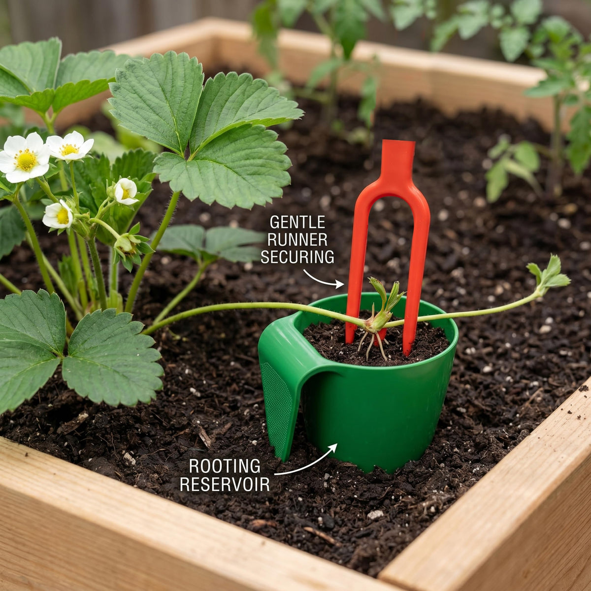 Wilafury 20Pcs Propagation Cups, Small Strawberry Propagation Cups with 50 Vine Press Forks, Plastic Planter for Rooting, Garden Greenhouse Balcony, Green