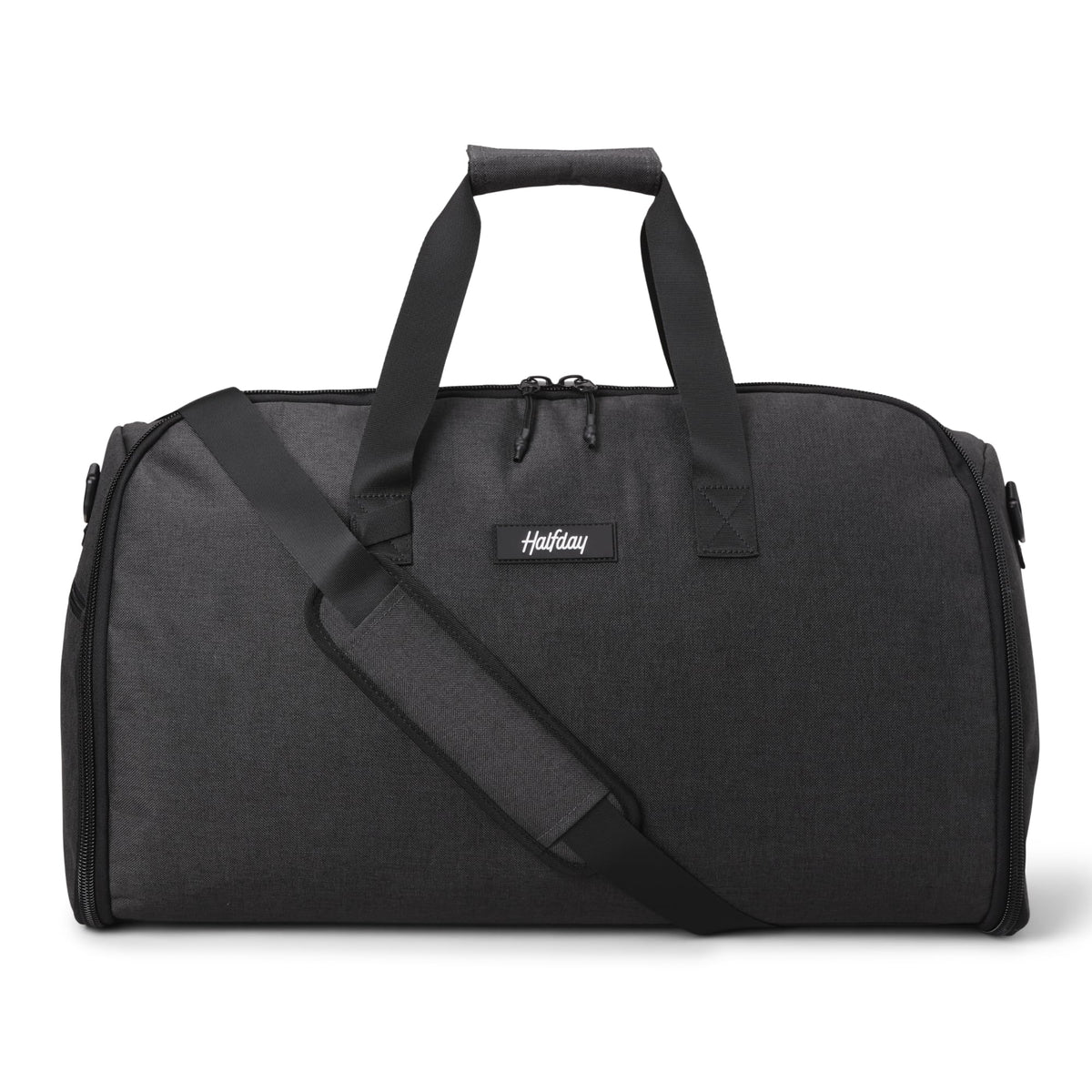 Halfday Convertible 2-in-1 Garment Duffel Weekender Bag 45L: Wrinkle-Free Travel (Hanging Suit Compartment, Shoe Pockets, Trolley Sleeve), Durable & Water-Resistant Carry-on, Shadow