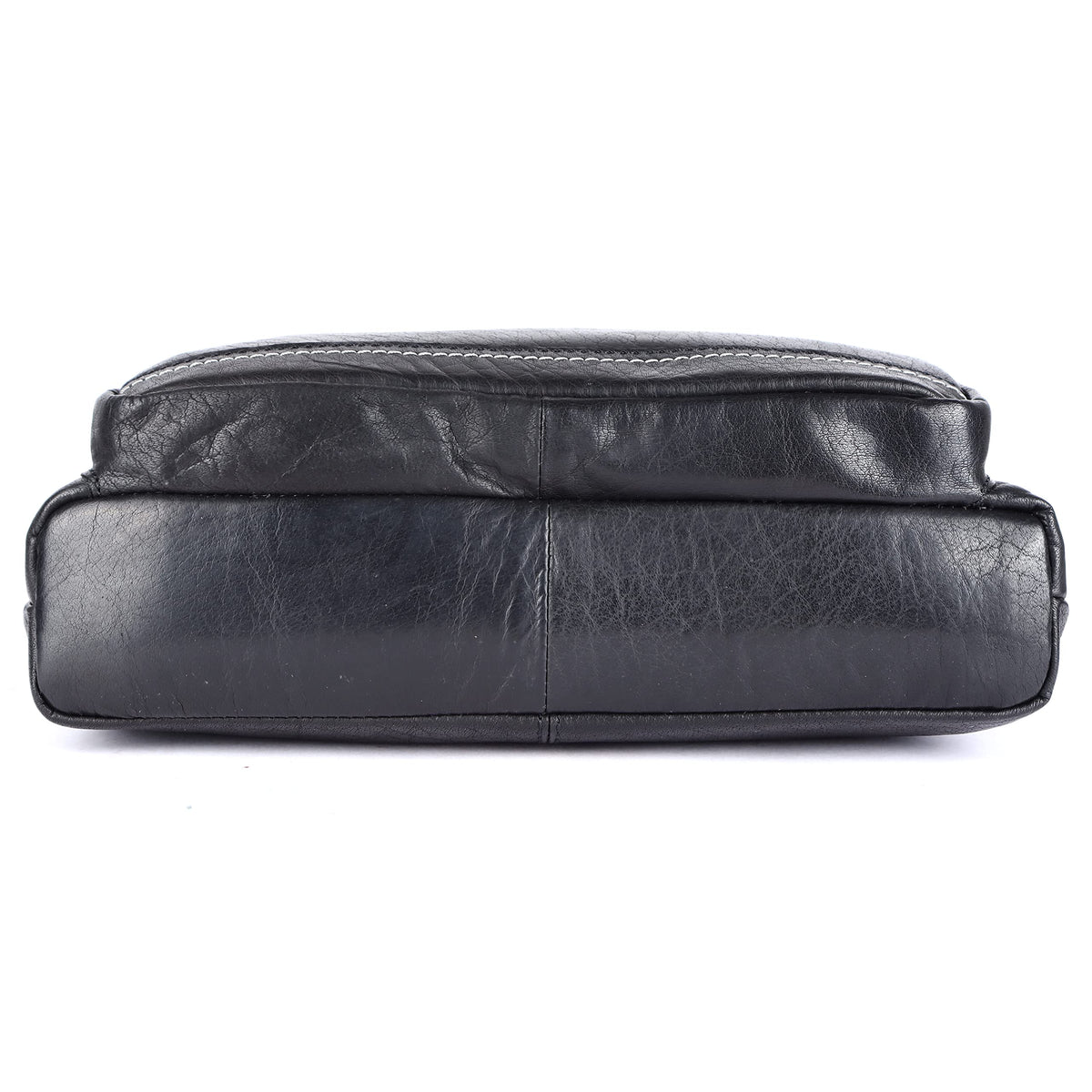 LEDERBUCK Olga Women's Extra-Large Genuine Leather Crossbody Purse – Soft Triple-Zip Shoulder Bag (Black)