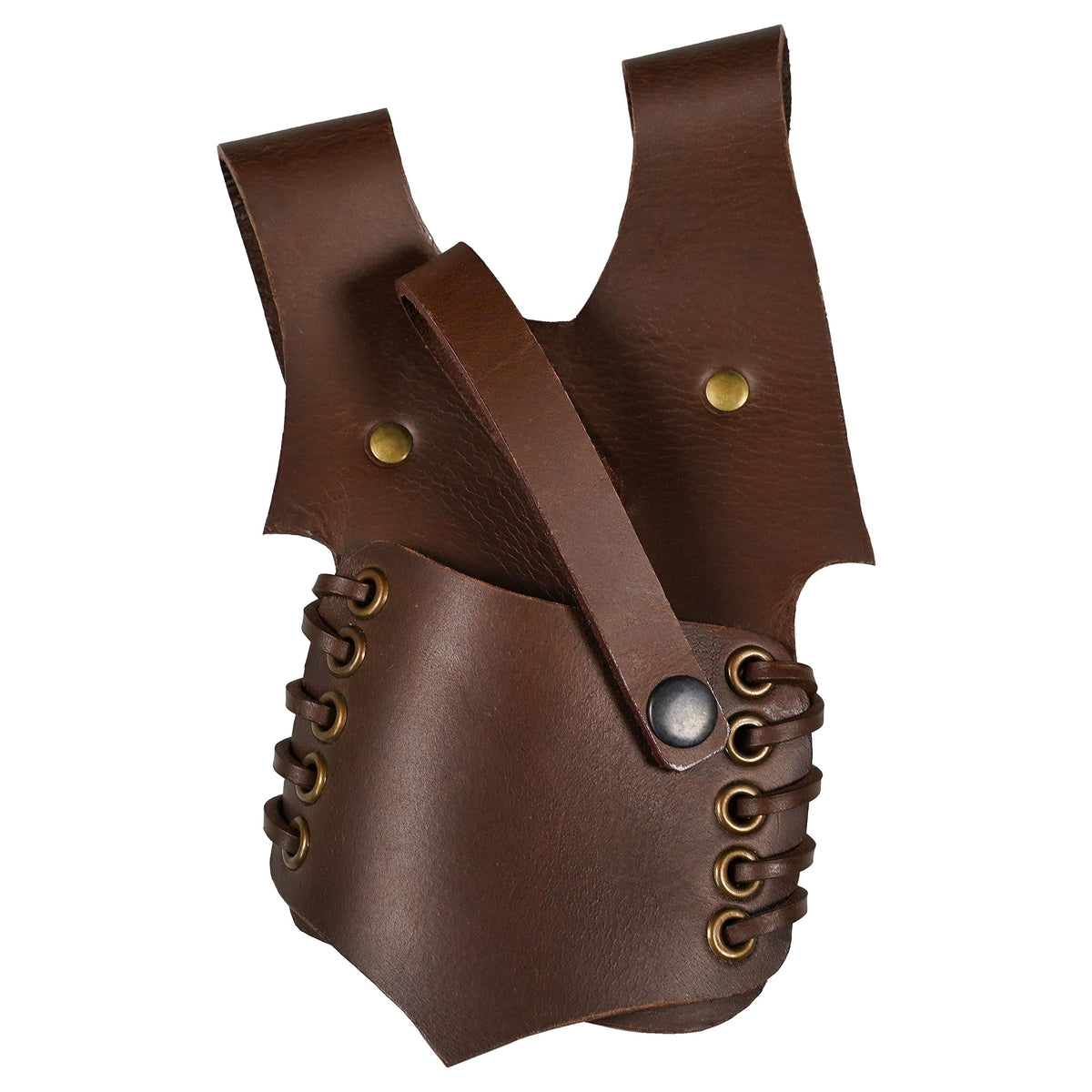 Mythrojan Leather Sword Frog Medieval Sword LARP Costume Accessory Frog Sword Holder Rapier Knight Sword Belt Frog Leather Pirate Sword Holster (Brown- 9.4” x 4.7” LH)
