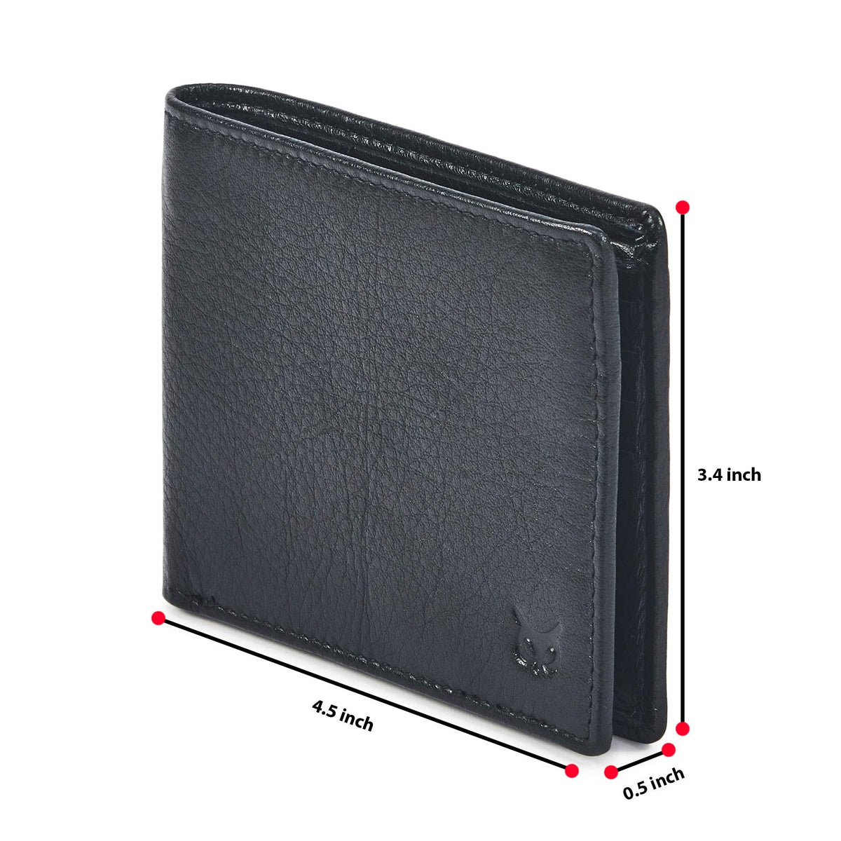 Real Leather Mens Bifold Wallet RFID Blocking Slim Minimalist Front Pocket - Thin & Stylish with ID Window in Gift Box (Nappa, Black)
