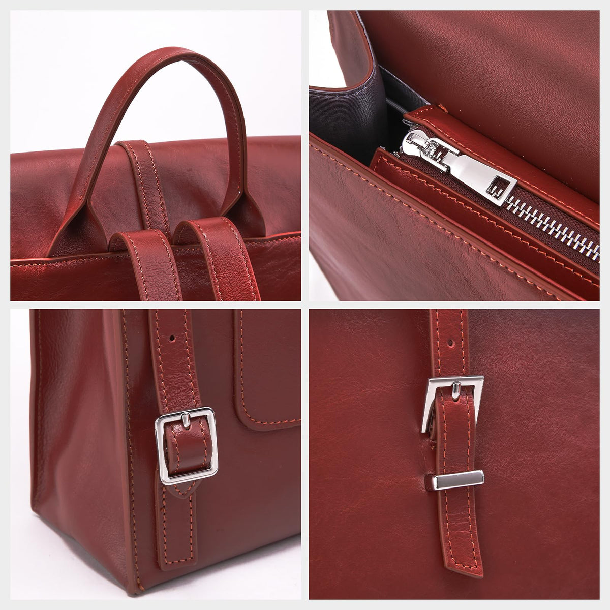 BOYATU Leather Backpack Purse for Women: Business Work Bags for Men - Luxury Designer Handbags for Classic, Brown