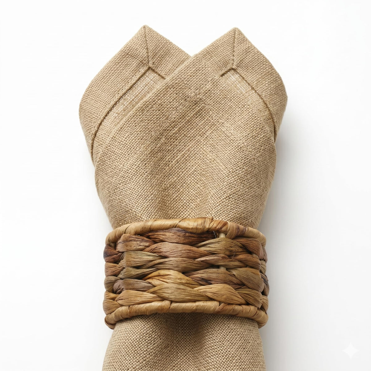 Napkin Rings – Pack of 12, Handwoven Rustic Table Décor (Water Hyacinth)