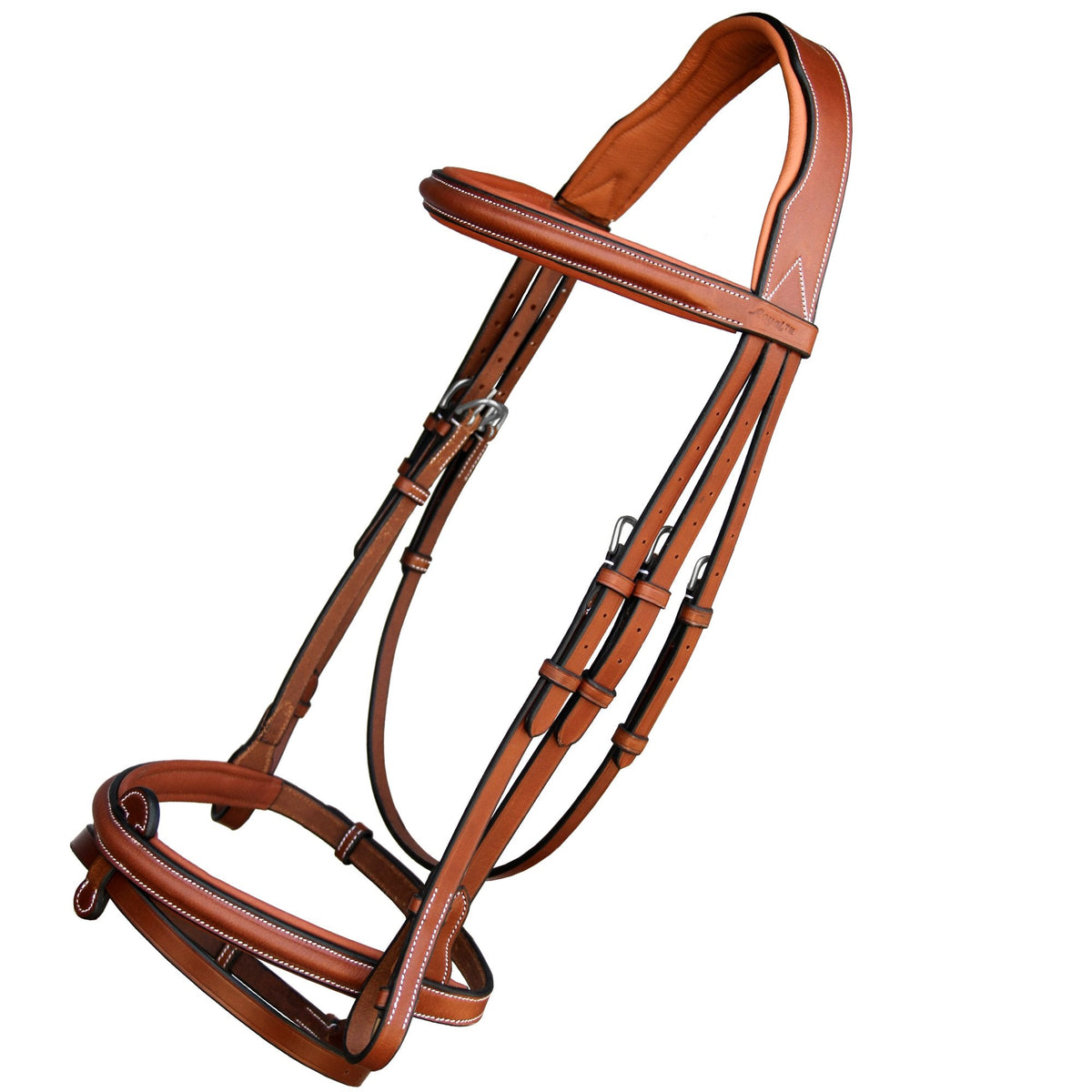 ExionPro English Hunter Jumping Bridle for Horses with Removable Flash Soft Yet Strong Rubber Reins | Royal Hunter Bridle | English Bridle for Horses (Conker, Full)