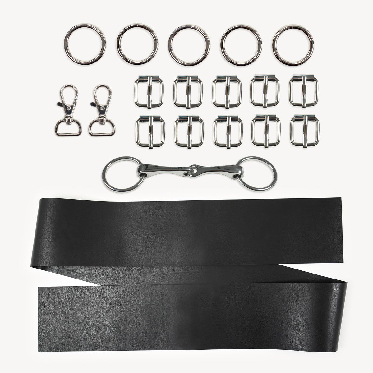 kullaloo DIY Hobby Horse Bridle Kit ✦ Make a Beautiful Leather Bridle with Reins for Your Stick Horse ✦ Includes Digital Instructions (PDF) ✦ Black/Silver