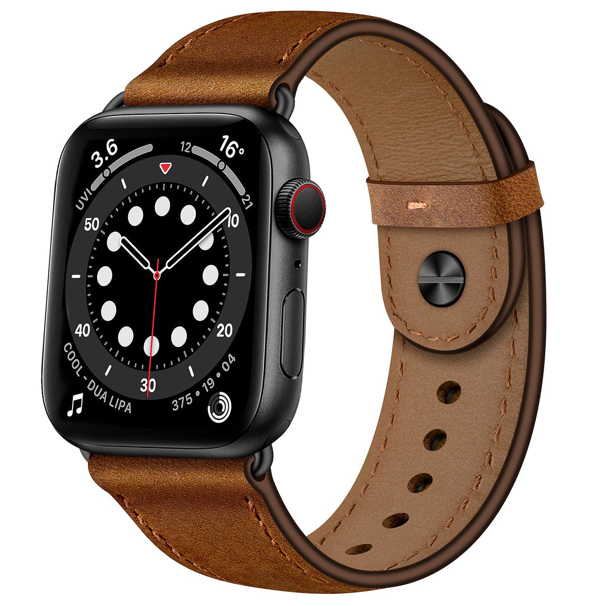 OUHENG Leather Bands Compatible with Apple Watch Band 42mm/41mm/40mm/38mm, Genuine Leather Replacement Strap for iWatch SE3 SE2 SE Series 11 10 9 8 7 6 5 4 3 2 1 (Retro Brown/Black)