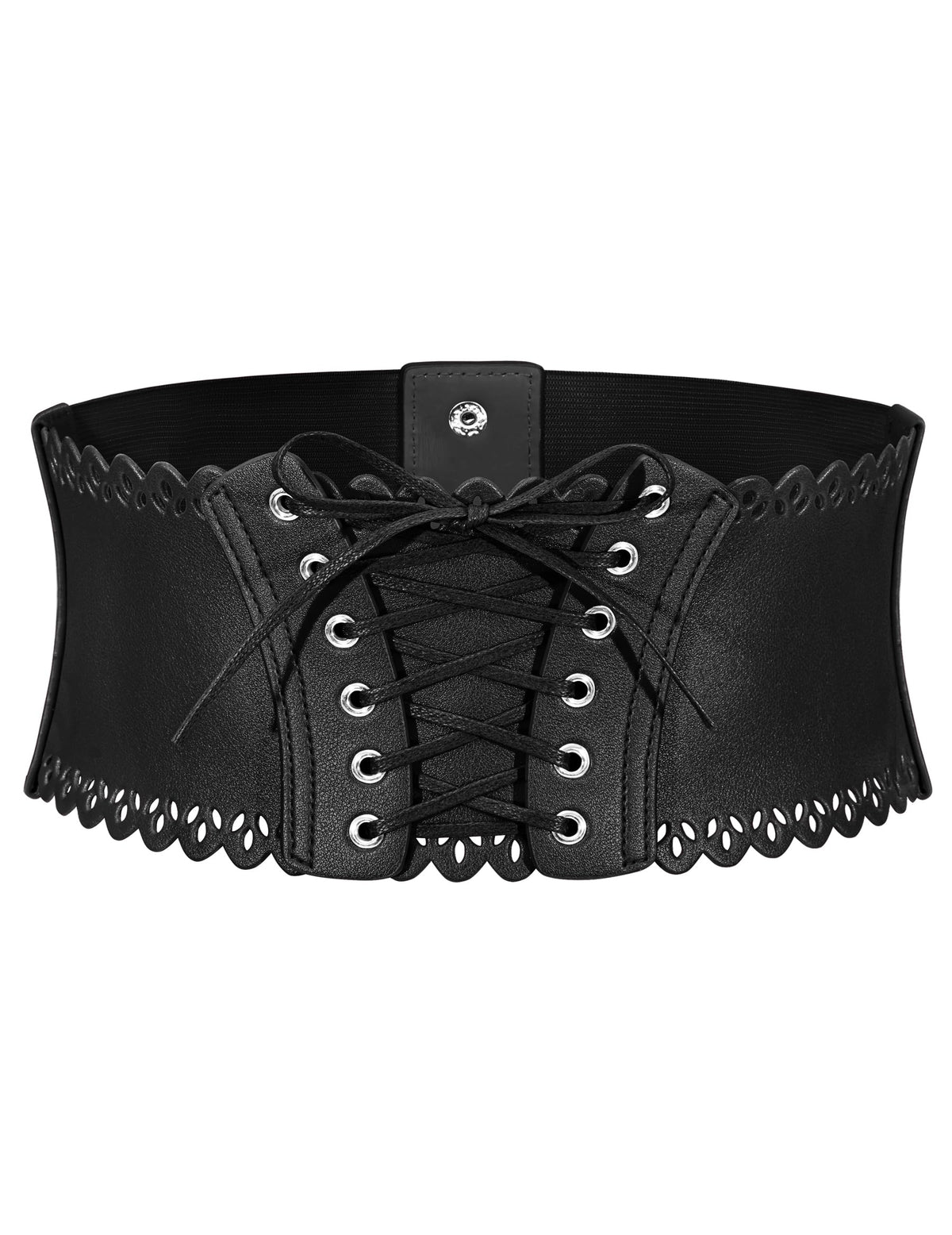 Wedtrend Women's Belts Waist Belt for Dress Wide Elastic Belts for Women Black Leather Corset Renaissance Black Corset Top WTBT005 Black L