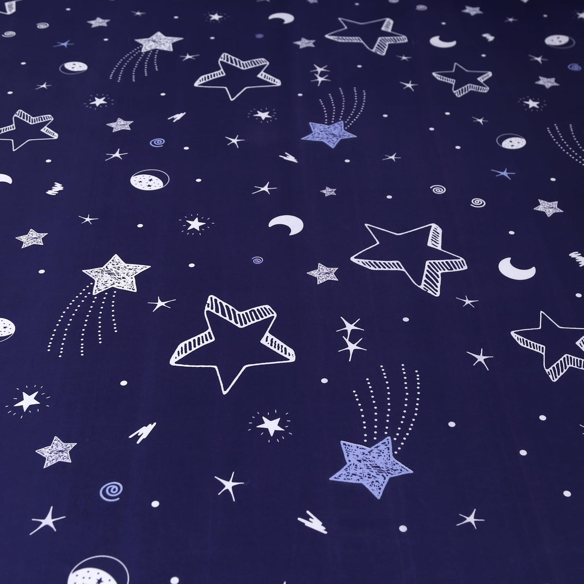 MAG 3pcs Purple Star Full Bed Sheet,Galaxy Space Microfiber Fitted Sheets with1 Fitted and 2 Pillowcases,14 Inches Deep (Purple and White,Full)