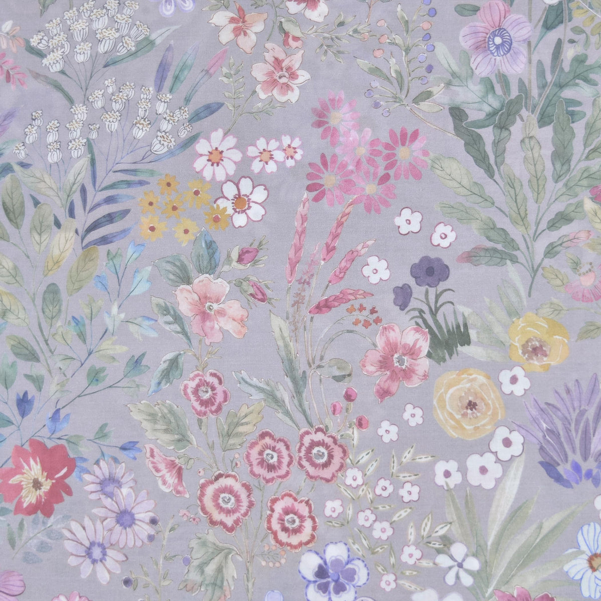 J-pinno Watercolor Flowers Elegant Grey Bloom Botanical Floral Wildflower Aesthetic Cute Sheet Set for Kids Girls Teens 100% Cotton Flat Sheet + Fitted Sheet + Pillowcase Bedding (Flower Garden, Full)