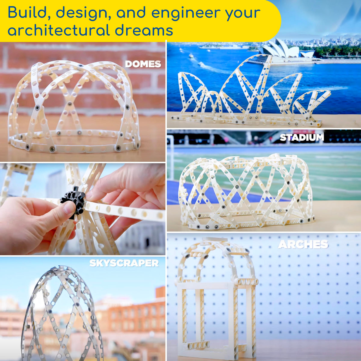 Thames & Kosmos Architectural Engineering | Science Experiment & Model Building Kit | Build 26 Models of Structures & Structural Elements | A Parents' Choice Gold Award Winner 14.6 Inches