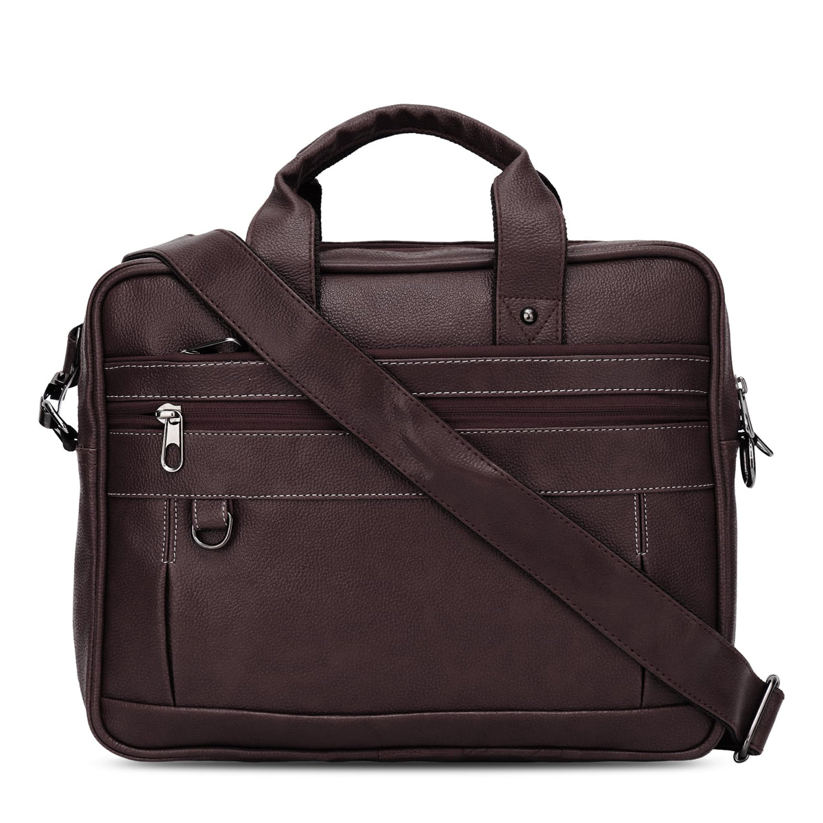 Brown Vegan Leather Laptop Messenger Bag for Men 14.6 Inch – Professional Business Briefcase, Waterproof Office Shoulder Bag with Adjustable Strap, Multi-Pocket Work Satchel for Travel & Daily Use