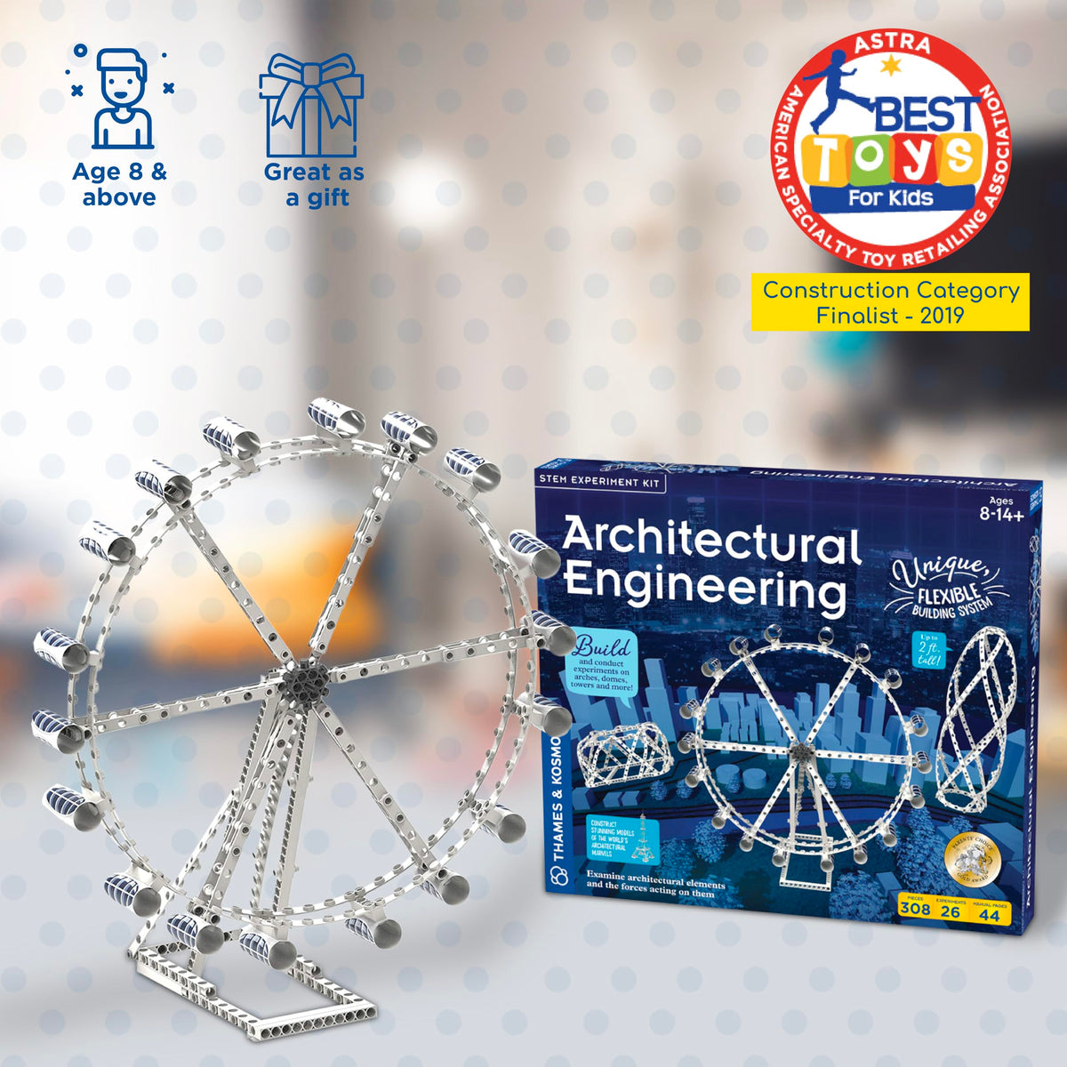 Thames & Kosmos Architectural Engineering | Science Experiment & Model Building Kit | Build 26 Models of Structures & Structural Elements | A Parents' Choice Gold Award Winner 14.6 Inches
