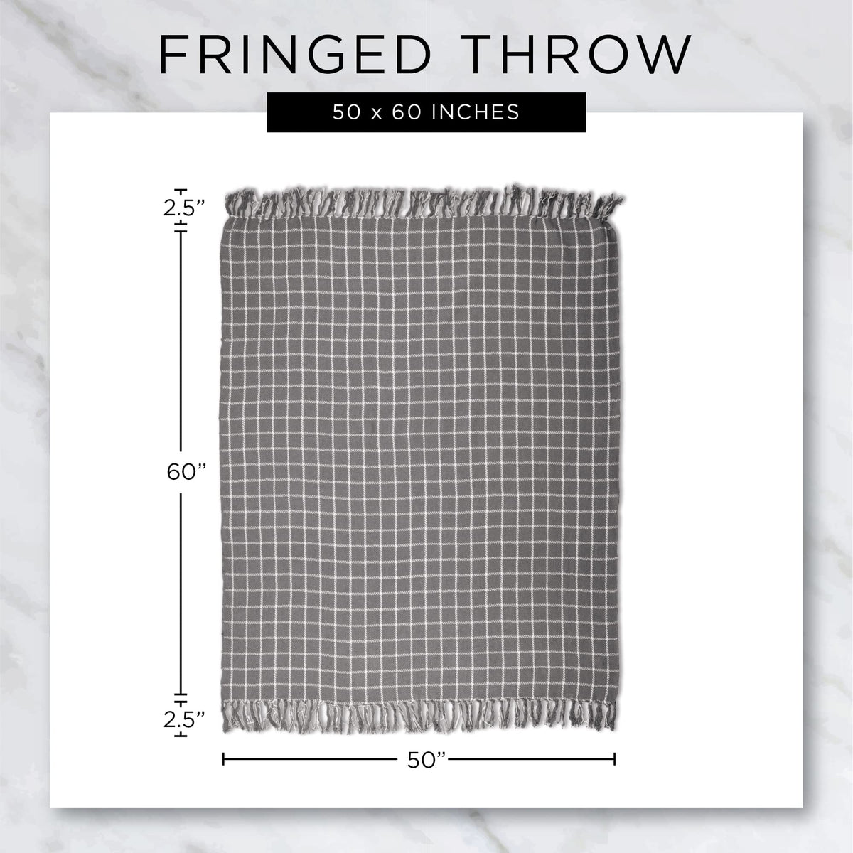 DII Industrial Tonal Textured Woven Throw 50x60, Stone
