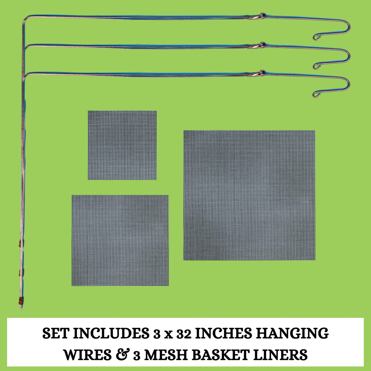DESQUIGGLE Set of 3 Strong Wooden Orchid Baskets with Hangers, Vanda Baskets for Outside