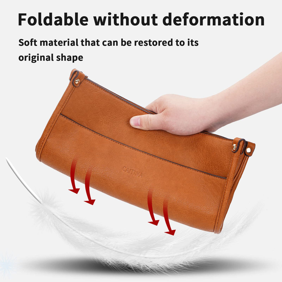 Caitina Crossbody Bag For Women Vegan Leather Hobo Handbag Designer Crossbody Bucket Bag Shoulder Purse For Women with 2 Adjustable Strap(DreamyBrown