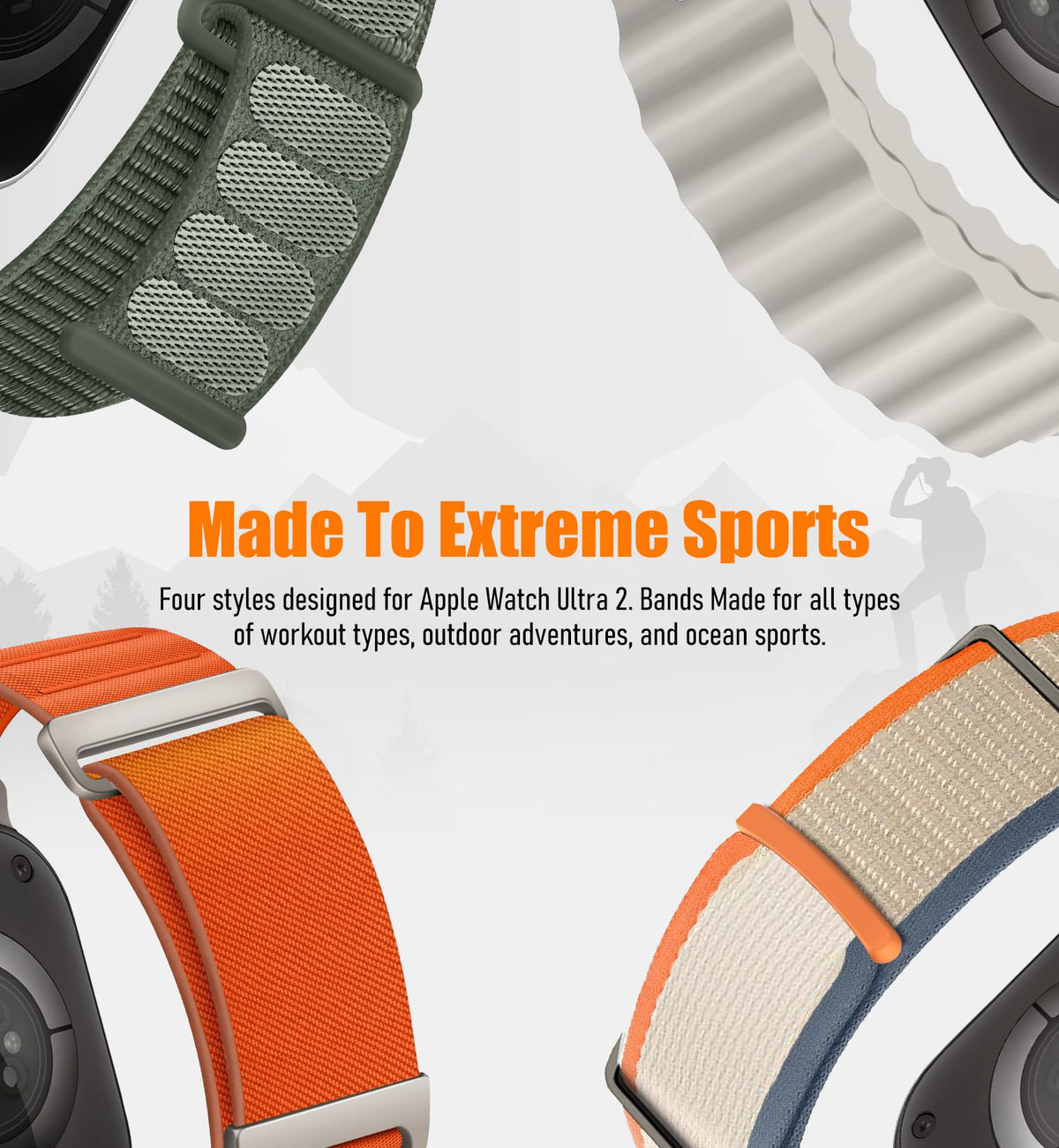 8 Pack Compatible with Apple Watch Ultra 3/2 Band 49mm 46mm 45mm 44mm 42mm Men Women,Breathable Trail Loop+Alpine Loop+Ocean +Nylon Sport Loop for iWatch Ultra 3/2/1 Series 11/10/9/8/7/6/5/4/3/SE3 2 1