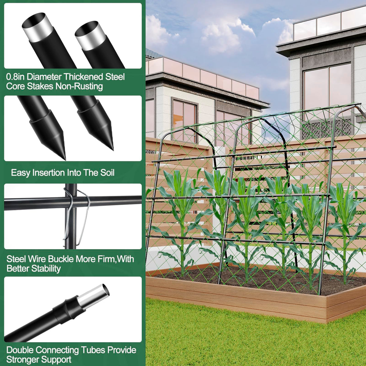 Tall Garden Arch Trellis for Climbing Plants Outdoor, 7.2 ft Walkway Trellis, Heavy Metal Archway Arbor Tunnel Large Trellis for Vegetables Fruits Flower Plant Cucumber Trellis for Garden Raised Bed