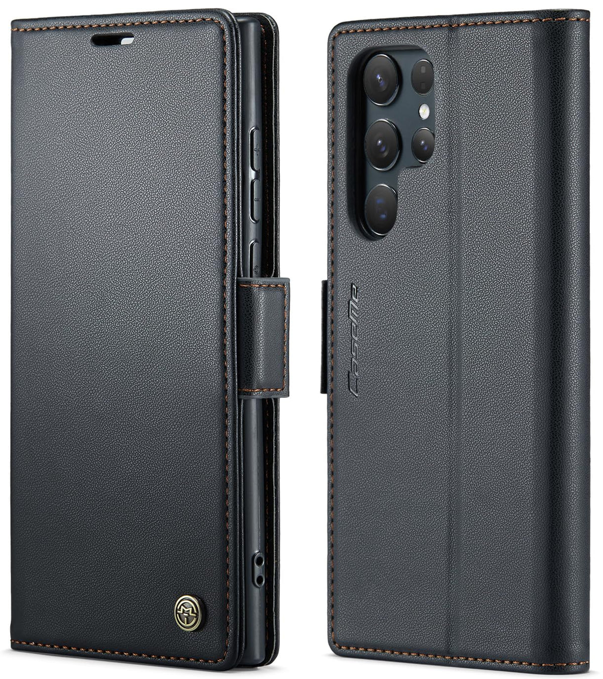 SINIANL Samsung Galaxy S24 Ultra Wallet Case with RFID Blocking, Samsung S24 Ultra Case Wallet for Women Men Card Holder Magnetic Clasp Kickstand Leather Book Folio Case for Galaxy S24 Ultra Black