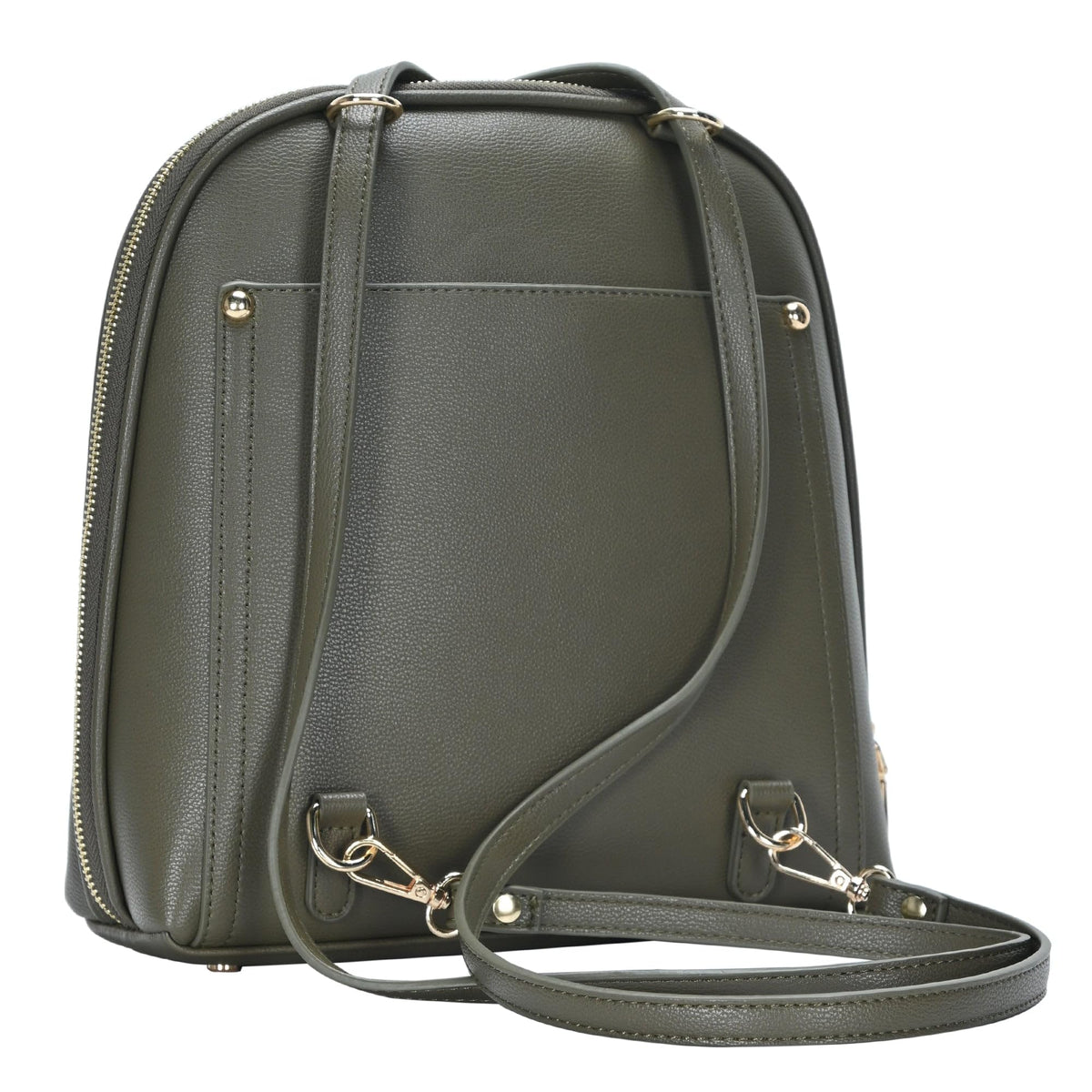 MMS Brands Miztique Daisy Convertible Backpack Purse for Women | Vegan Leather Shoulder Strap Bag or Convertible Backpack | (Olive)