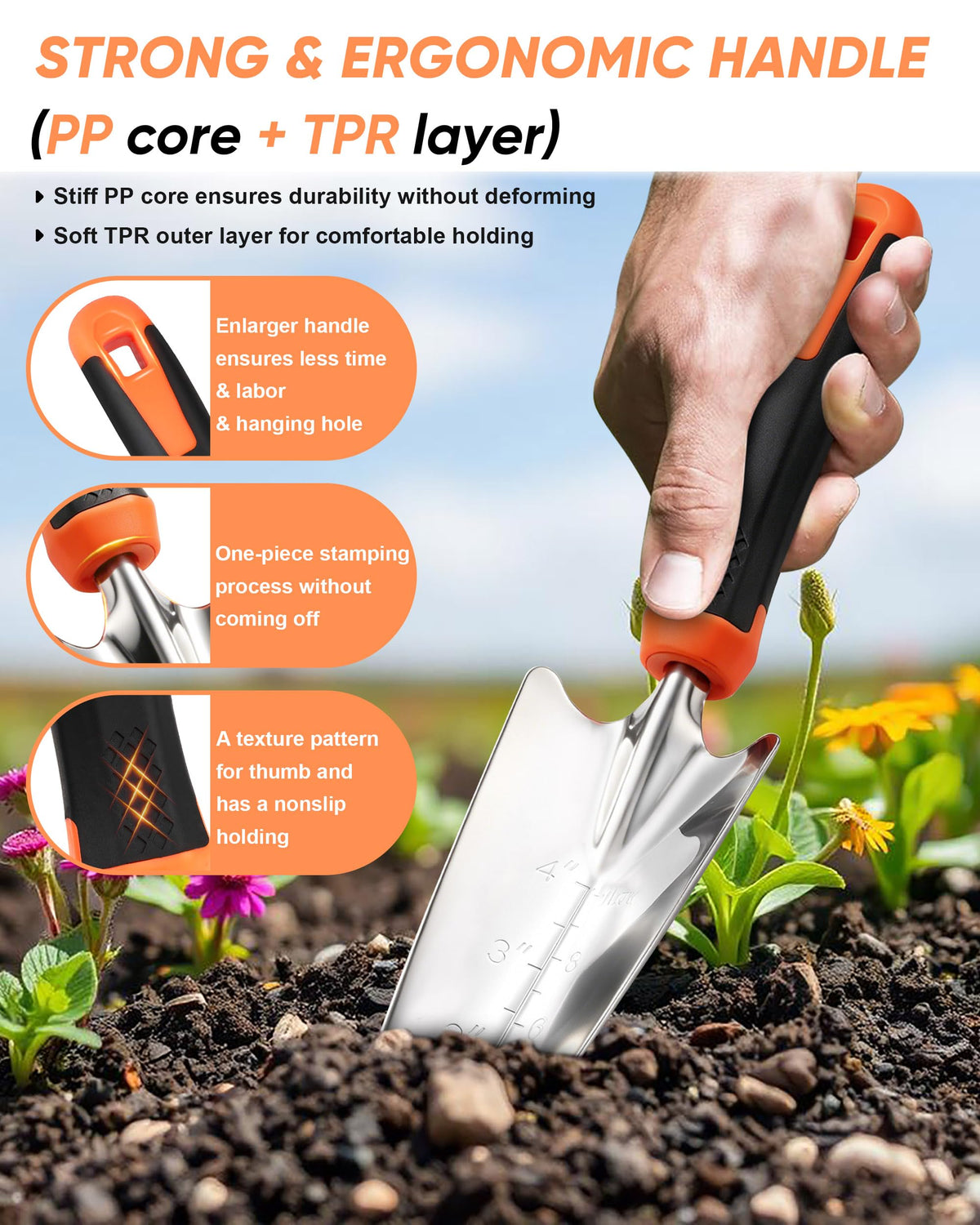 9-Piece Stainless Steel Garden Tools Set, HaSteeL Outdoors Gardening Hand Utensils Kit with Storage Bag, Rust Resistant, Heavy Duty, Gift for Women/Man/Gardeners