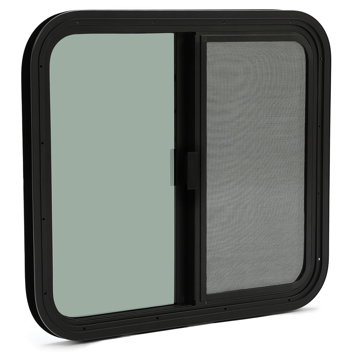 KUAFU RV Side Window Replacement, Teardrop Horizontal Slide, 24inx22in, Tinted Glass, Model GO-3648