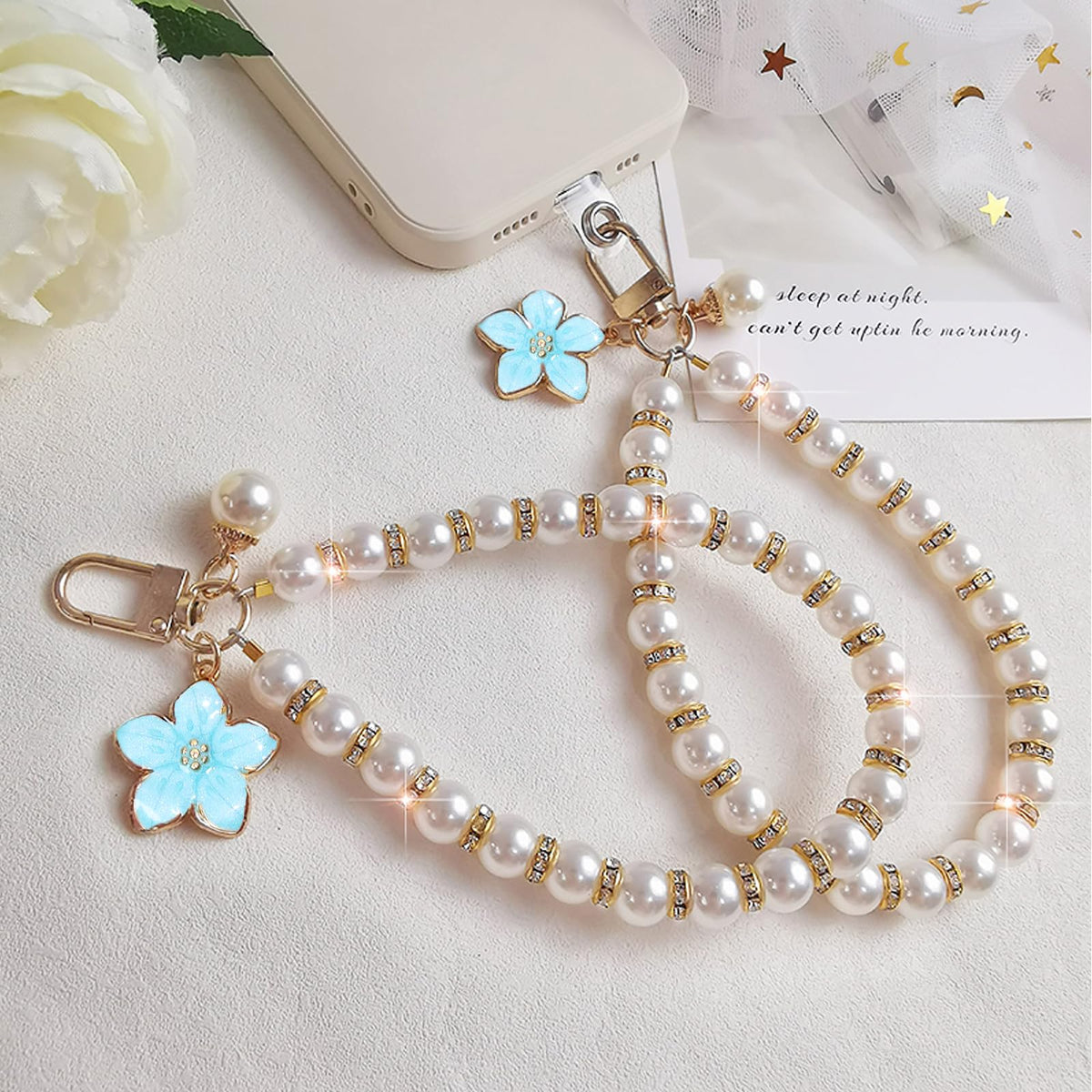 Tupalizy 100PCS Small Flower Enamel Charms Cherry Blossom Decor Gold Plated Pendant for Bracelets Necklaces Earrings Jewelry Making Findings Purse Keychains DIY Crafts Handmade Gifts Accessories,17x14mm,Blue