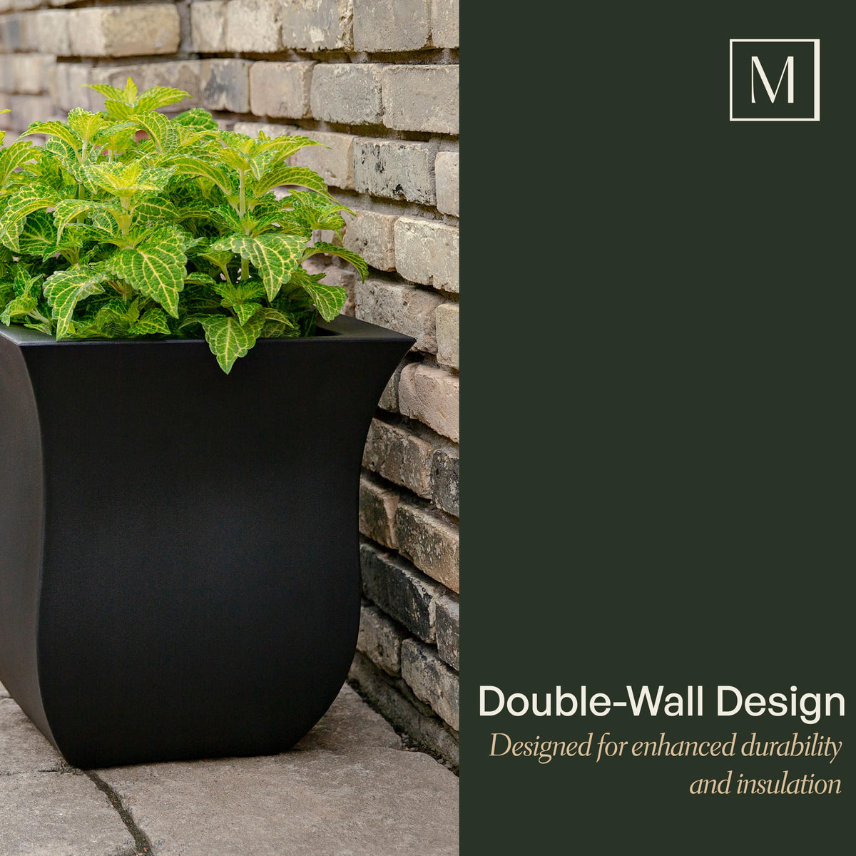 Mayne 5873-ES Polyethylene Planter, Espresso 16x16