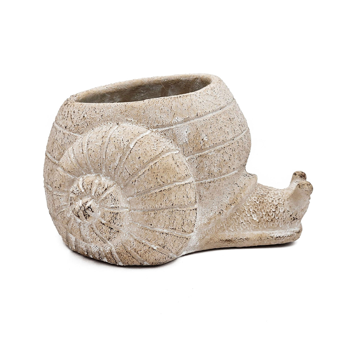 A&B Home Snail Planter - Decorative Weathered Cement Pot, Plant Holder for Home and Garden, Living Room Coffee Table Flower Vase Garden Patio Accent Piece, 8.3" x 7.1" x 4.7"