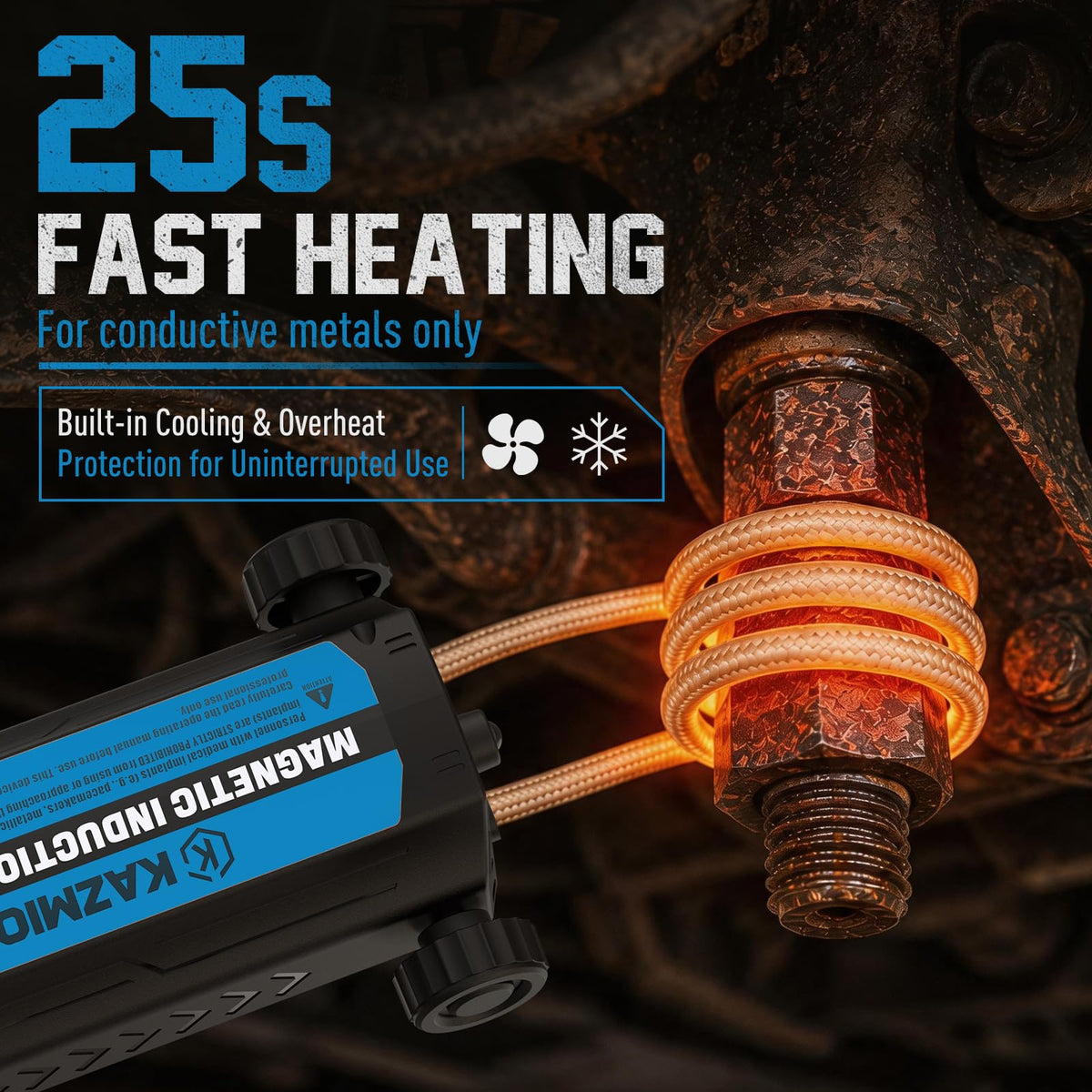 1500W Induction Heater Kit, 110V Handheld Induction Heater with 5 Coils for Rusty Bolt and Screw Removal, Blue
