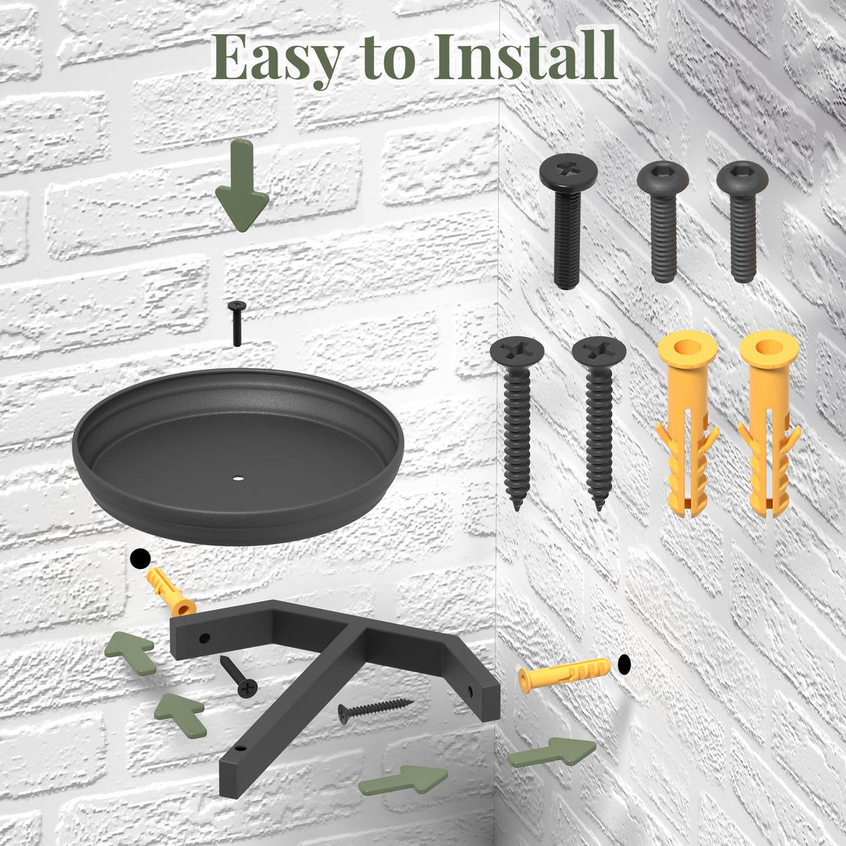 BXF Corner Wall Planters for Indoor Plants, 90 Degree Floating Shelves, Heavy Duty Mounted Holder, Minimalist Hanging Decor, Window Shelf Fits 4-7 Inch Pots, Black, 3 Pack