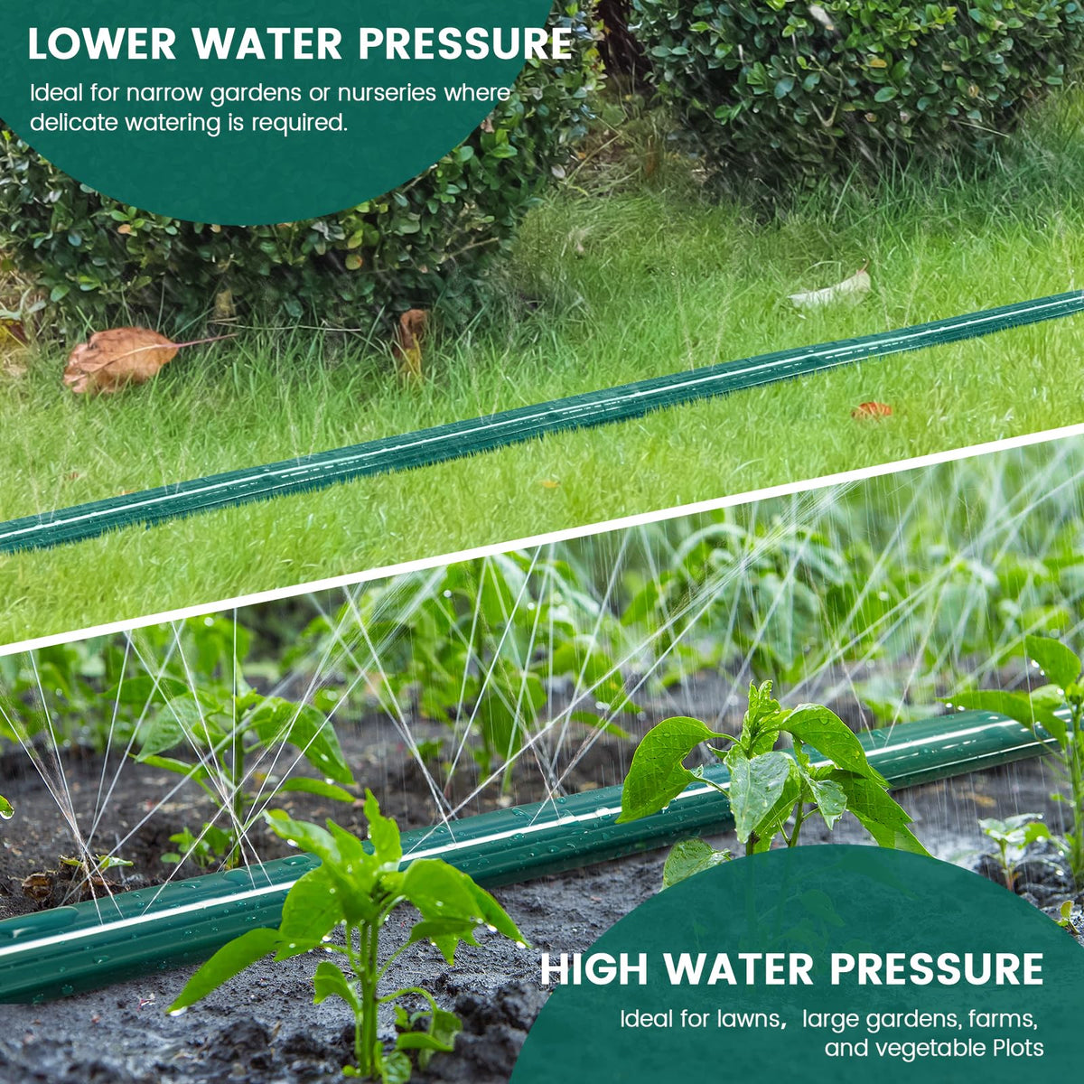 Passionbility Soaker Sprinklers Hose 50ft 2 pack, Garden Drip Soaker Watering Premium Flexible Irrigation Hose, High-Efficiency Water-Saving with Stakes