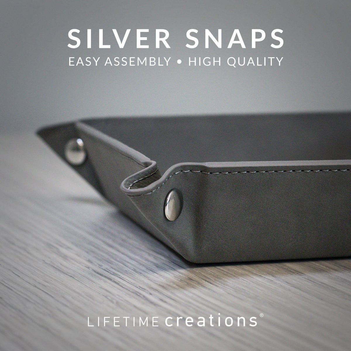 Lifetime Creations Personalized Valet Tray (Brown) - Custom Engraved Vegan Leather Snap Catchall, Gifts for Groomsmen