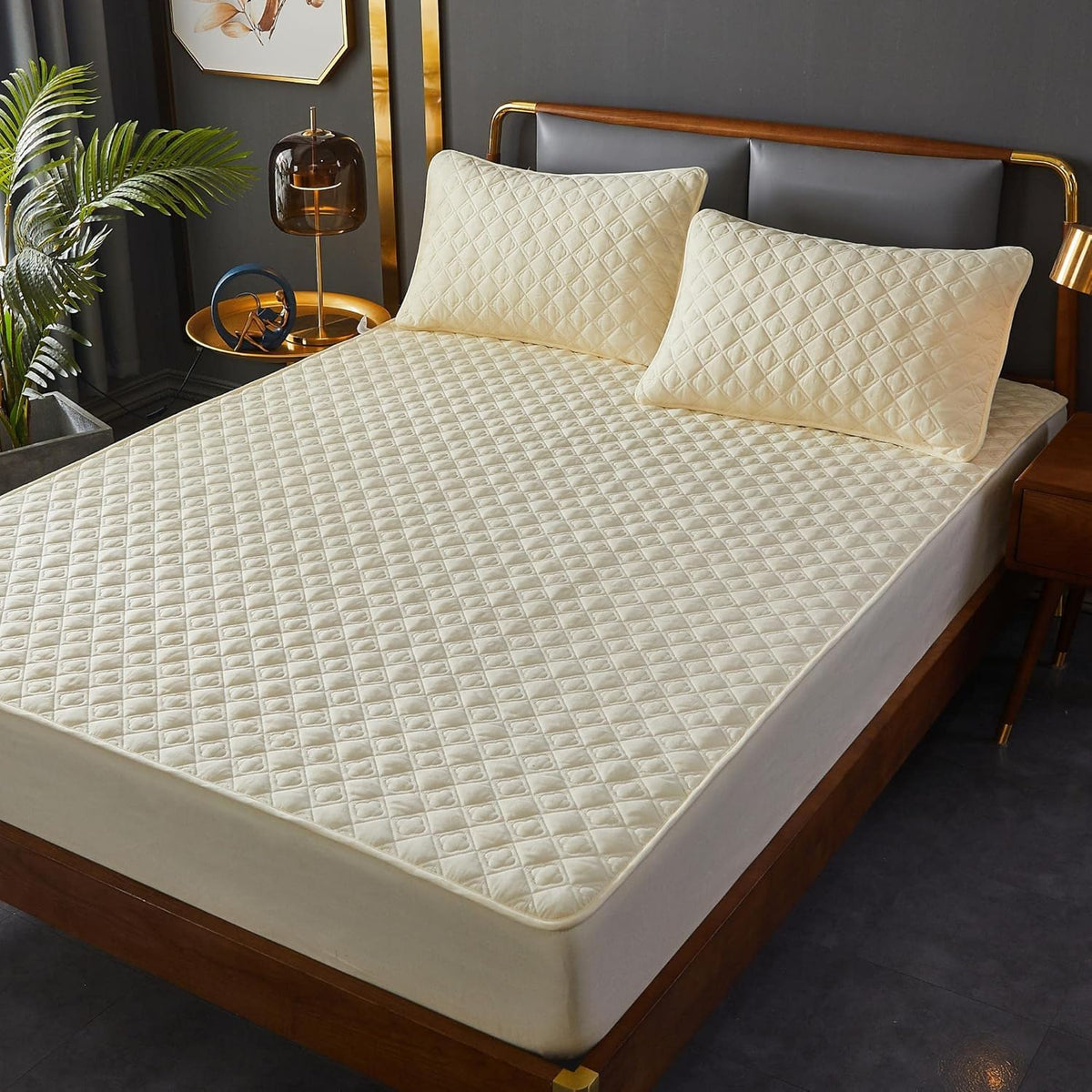 Cotton Quilted Mattress Protector Topper, Deep Pocket, Non-Slip for 18'-24' Mattresses