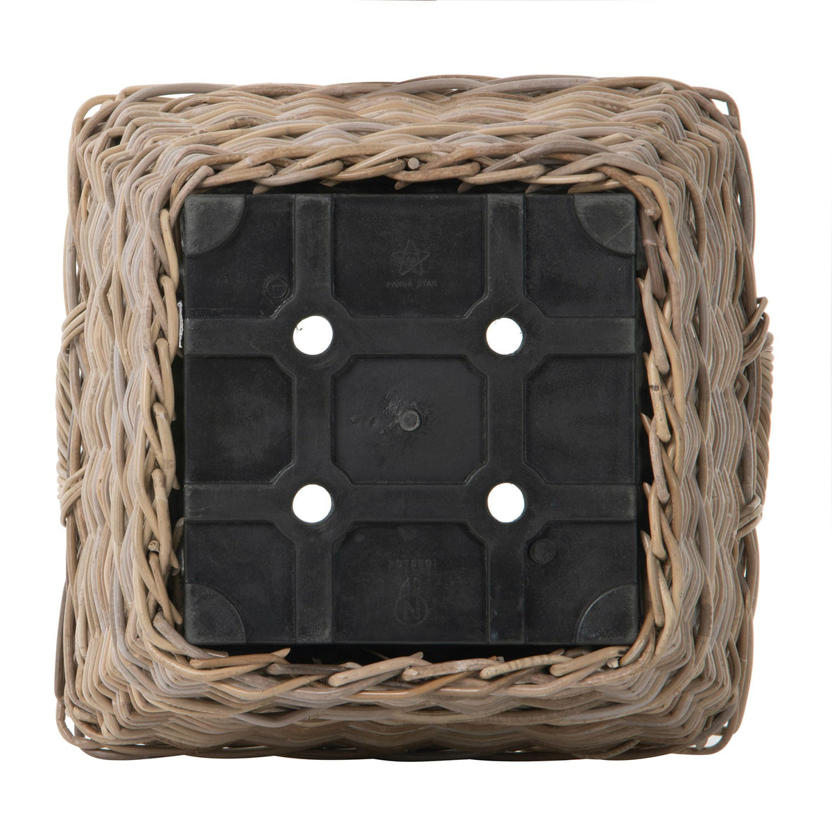 Kouboo Rectangular Rattan Planter Basket 1.25 Gallon Capacity Plastic Pot Liner with Drain Holes Included No Saucer Indoor and Outdoor Use