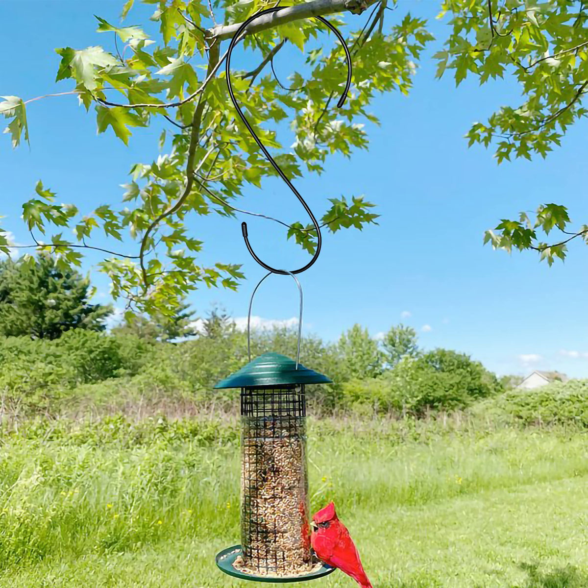 s Hooks for Hanging Plants - Heavy Duty Tree Branch Black Extension Bird Feeder Planters Suet Baskets Lanterns Wind Chimes Kitchen Office Garden Camping Outdoor Pot Pan Cups Bags Jeans Indoor 12in