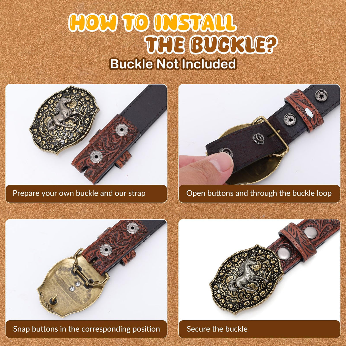 SANSTHS Kids Western Belt without Buckle Genuine Leather Boys Girls Belt Strap Cowgirl Cowboy Belts for Jeans Western Gifts, Embossed Bull/Brown Coffee