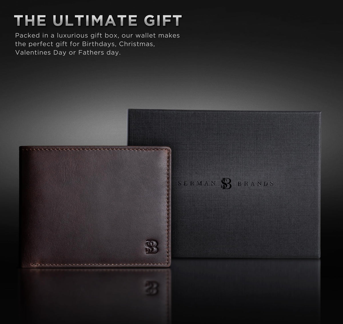 Full Grain Leather Wallet for Men | RFID Blocking | Extra Capacity Bifold Wallet with ID Windows | Ultra Strong Stitching | Slim Billfold with 13 Card Slots | Gift for Him (Texas Brown Venture)