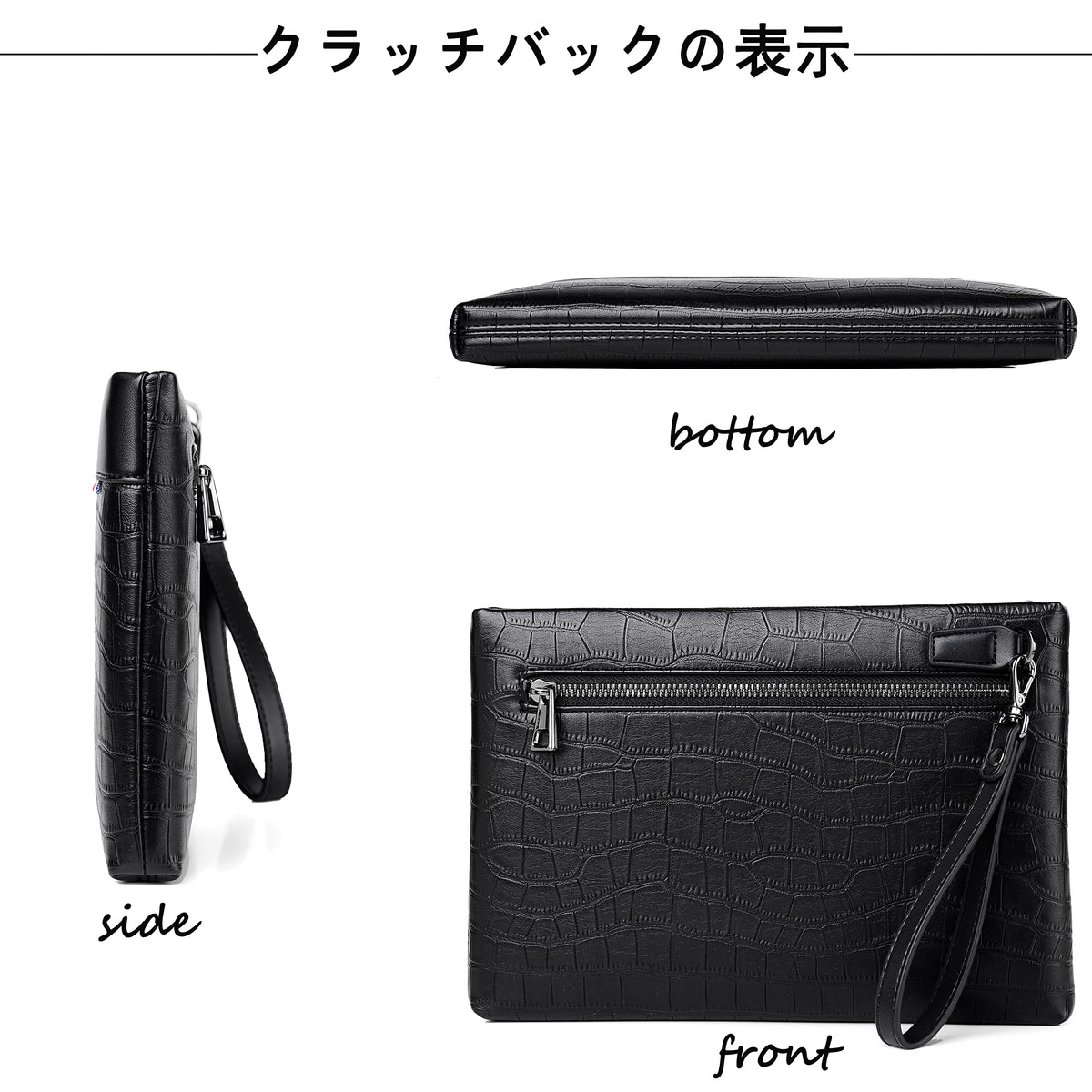 FSD.WG Mens Clutch Bag Man Purse Handbag 12 inches Large Hand Bag Big Clutch Wallet