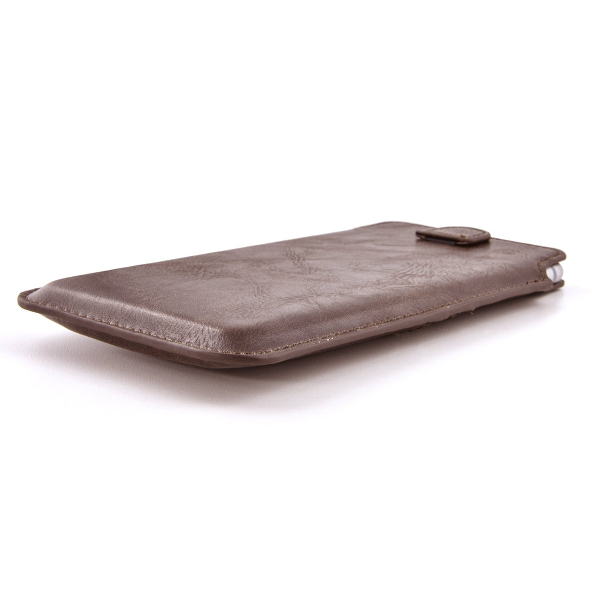 Dockem Provincial Wallet Sleeve for iPhone 11-15 Pro Max, 14-16 Plus, XS Max, 6-8 Plus (6.5/6.7 inch) – Vintage Vegan Leather Pouch Cover with 2 Card Holder Slots [Brown]
