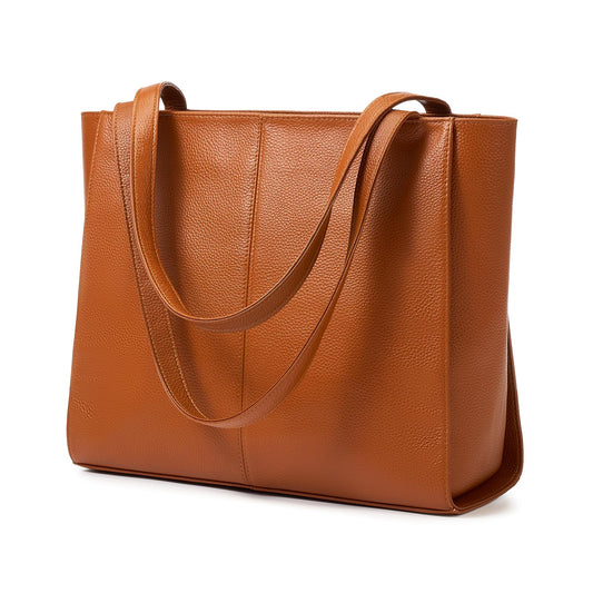 UEIRY Genuine Leather Tote Bag for Women, Large Women's Leather Shoulder Bags, Designer Tote Purses Satchel with Compartments Handbags