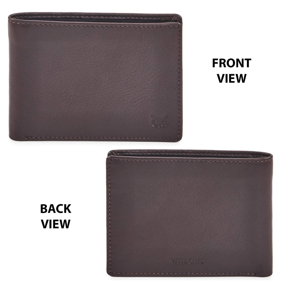 Real Leather Mens Bifold Wallet RFID Blocking Slim Minimalist Front Pocket - Thin & Stylish with ID Window in Gift Box (Nappa, Chocolate)