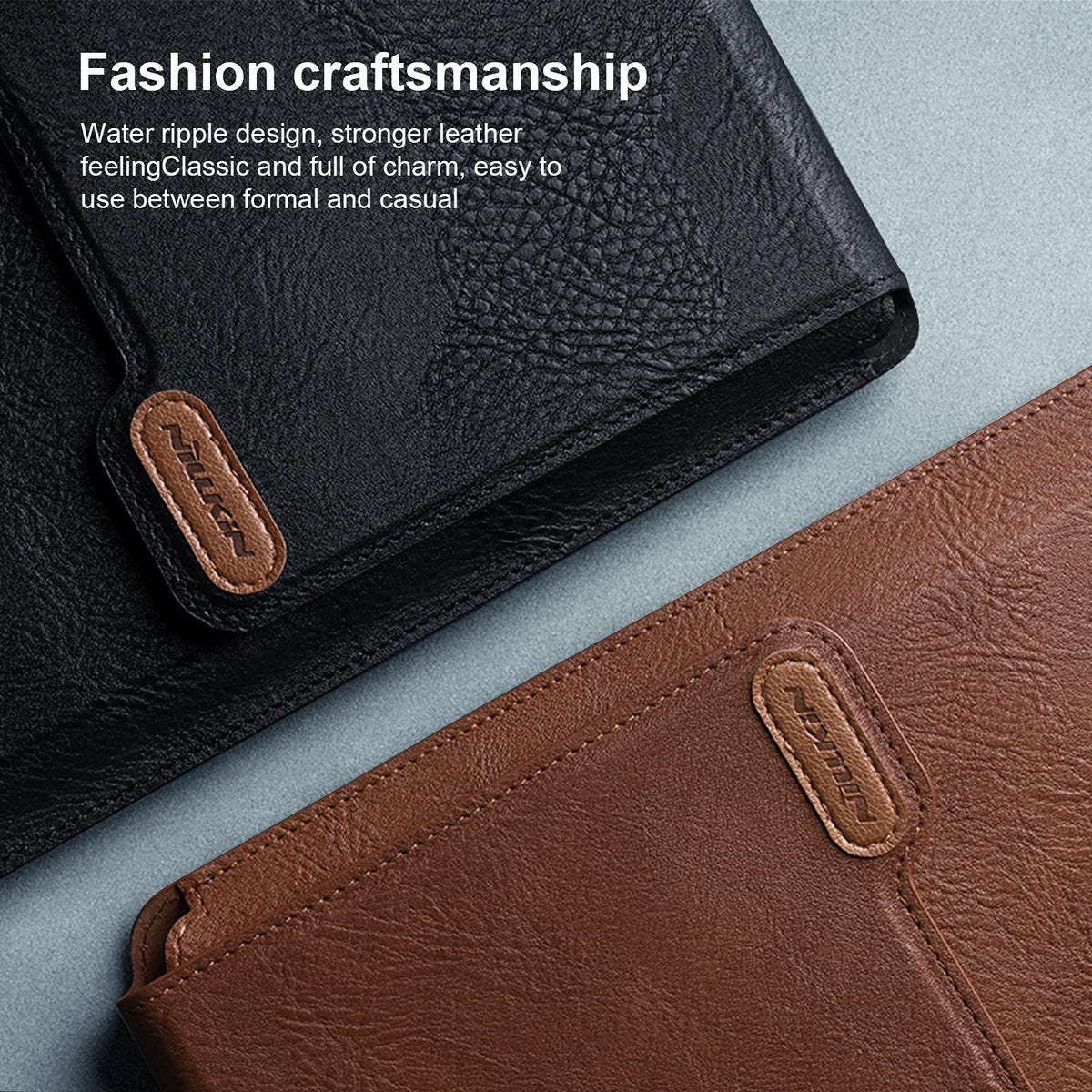 Nillkin Laptop Sleeve 13 inch (3-in-1), MacBook Sleeve with Adjustable Stand & Mouse Pad, 2 Stand Modes, 13 inch Laptop Case, Slim MacBook Accessories for Samsung/Surface/Chromebook/HP 12-14'', Brown