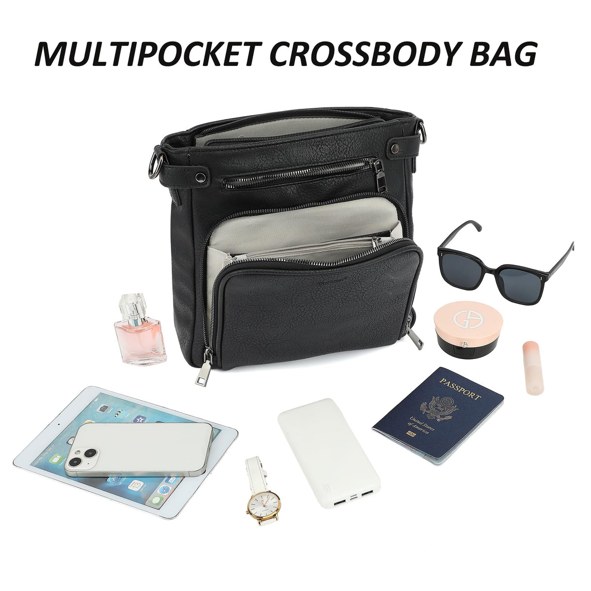 TANTOMI Crossbody Bags for Women Purses for Women Trendy Leather Shoulder Handbags Travel Purse with 6 Card Slots