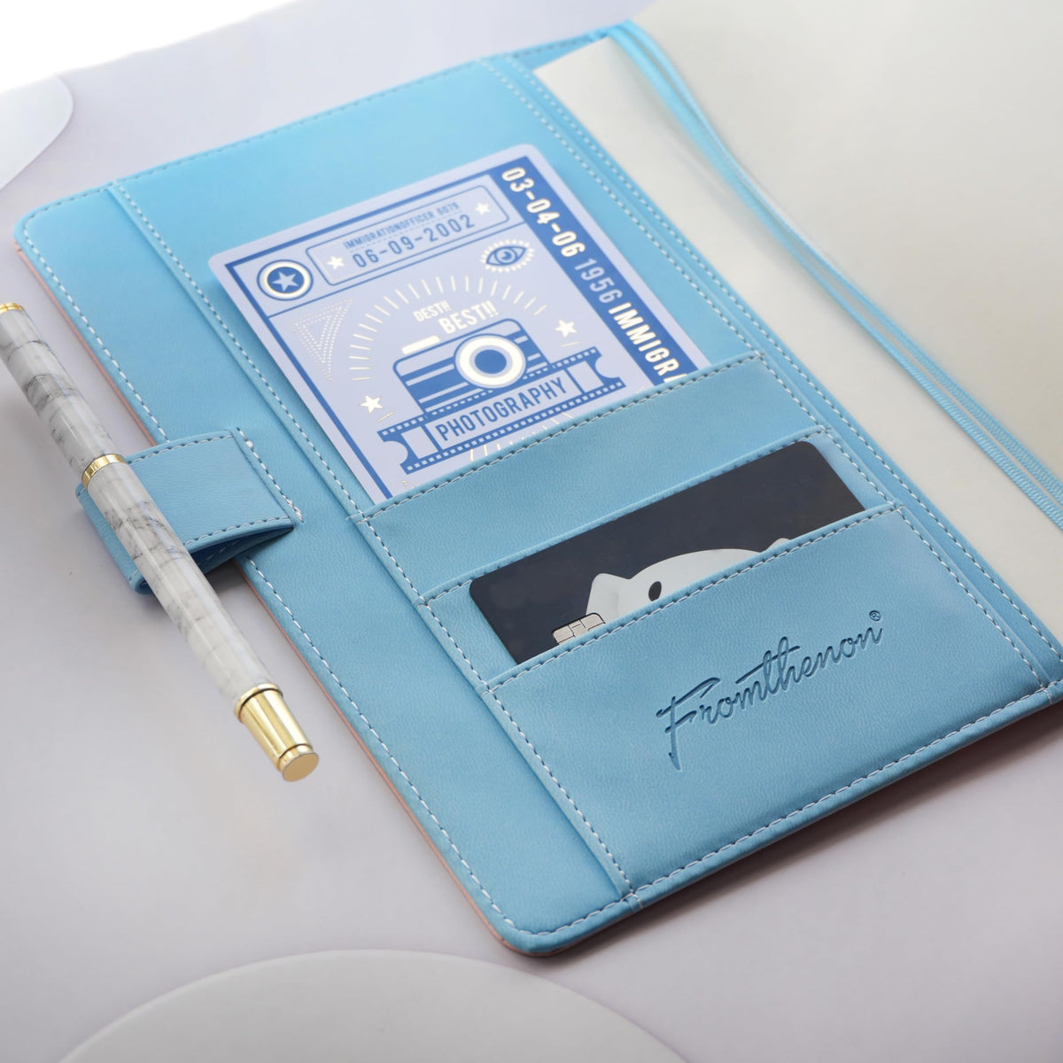 Fromthenon A5 PU Faux Leather Cover for Notebook Planners, Refillable Planner Case [Cover Only] (Pink)