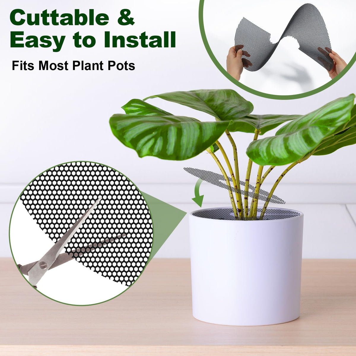 REDPOPO 6pcs Plant Pot Grids, 16 in Thickened Plastic Plant Pot Cover Cat Digging Stopper with Stakes, Plant Protector from Cats Indoor, Potted Guard Cover Easy to Cut Anti Digging for Dogs