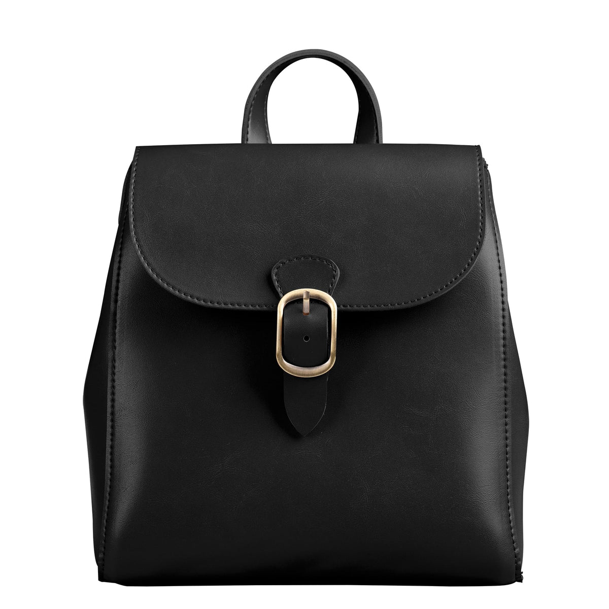 SUNLIGHT LEAVES Simple Vegan Leather Flap 3 Way Convertible Backpack For Women Classic Vintage Faux Leather Fashion Daypack (Black)