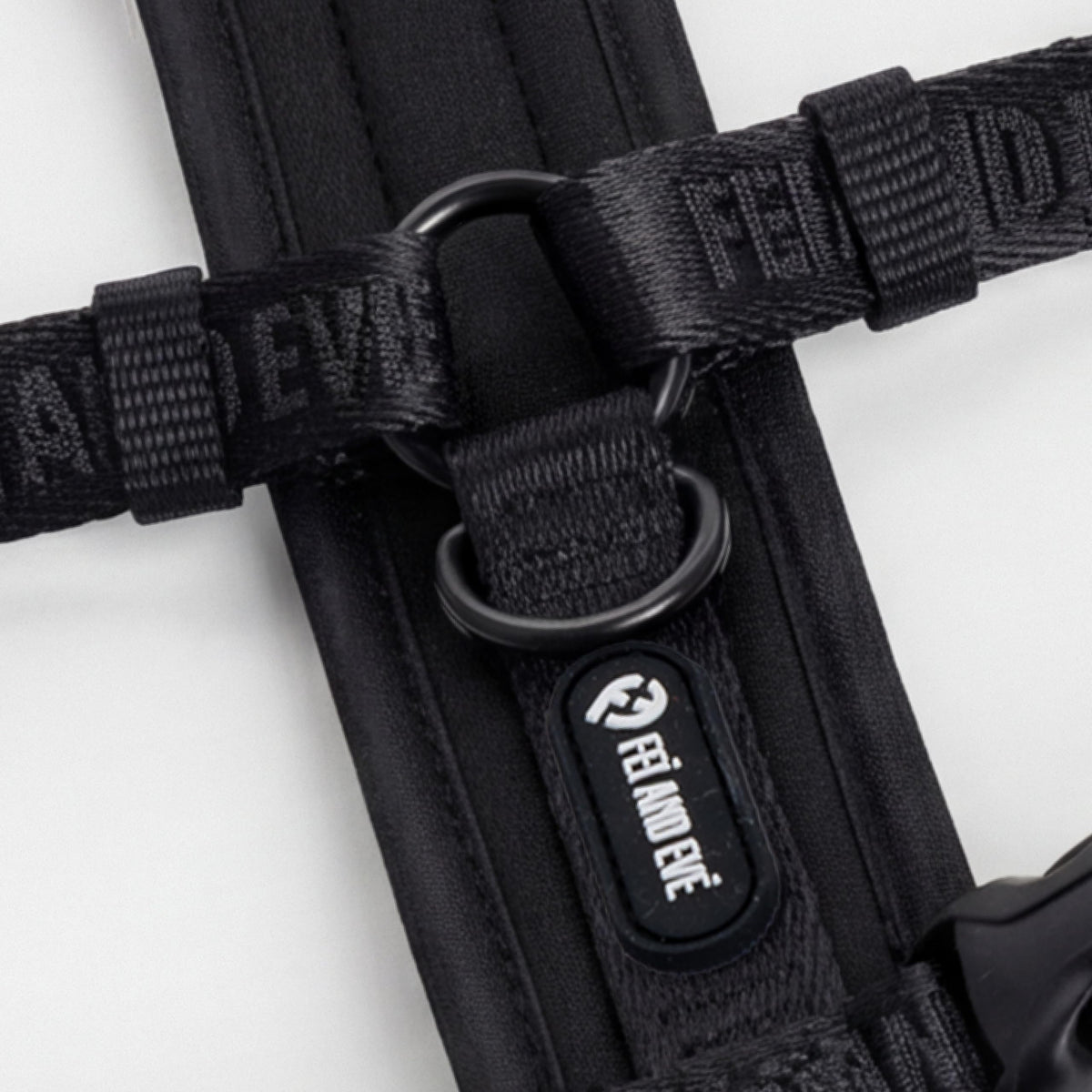 Fei & Eve Moxie H-Shape Dog Harness | Ultra-Lightweight | 3-Leash System for No-Pull Control | Easy On-Off | Adjustable 210D Breathable Nylon | Soft Padded Lining, Black, XS