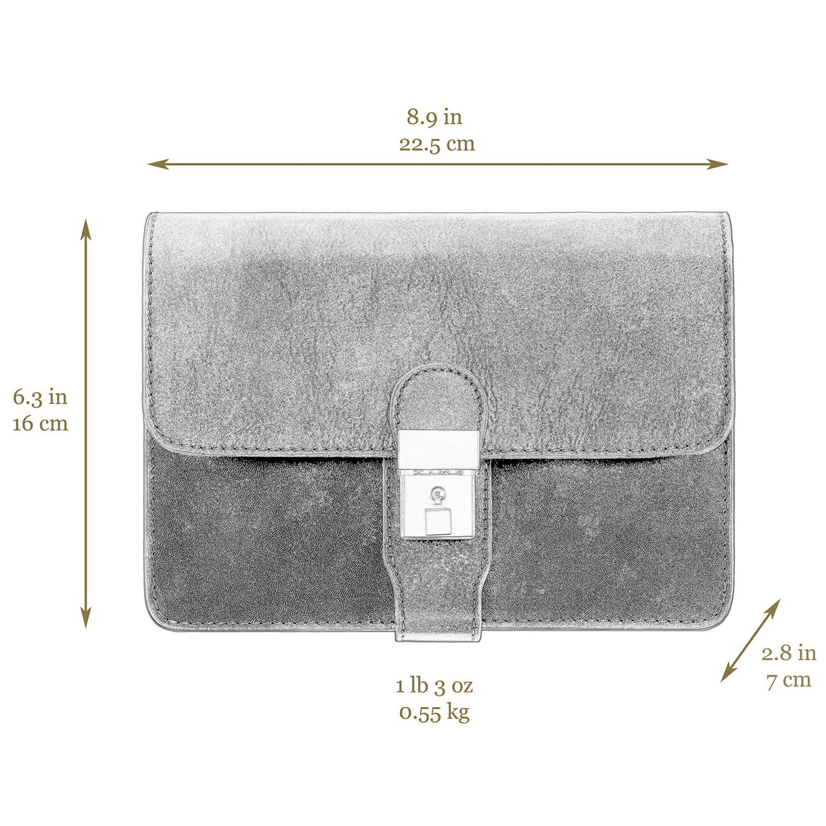 Time Resistance Leather Clutch - Organizer Bag for Men - Wrist Bag - Briefcase Handmade in Italy (Cognac Brown) - Handbag for Men - Gift Box Included