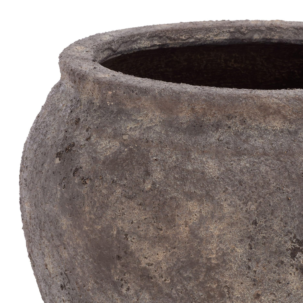SAFAVIEH Outdoor - Ramsey Planter Pot with Drainage - Antique Brown Ficonstone Cement - Weather Resistant - Ideal for Patio, Garden, Backyard, 14.2" Wx 14.2" D x 13" H (PAT1553A)
